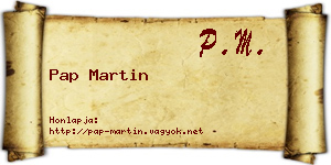 Pap Martin névjegykártya