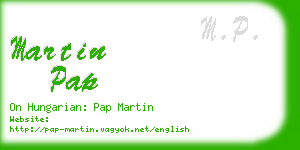 martin pap business card